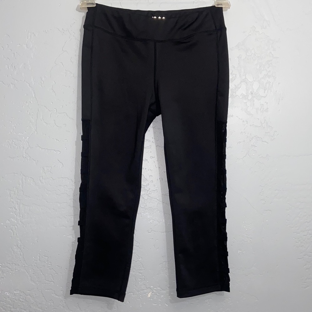 Marc New York Performance Cropped Leggings Sheer Sides Size Small